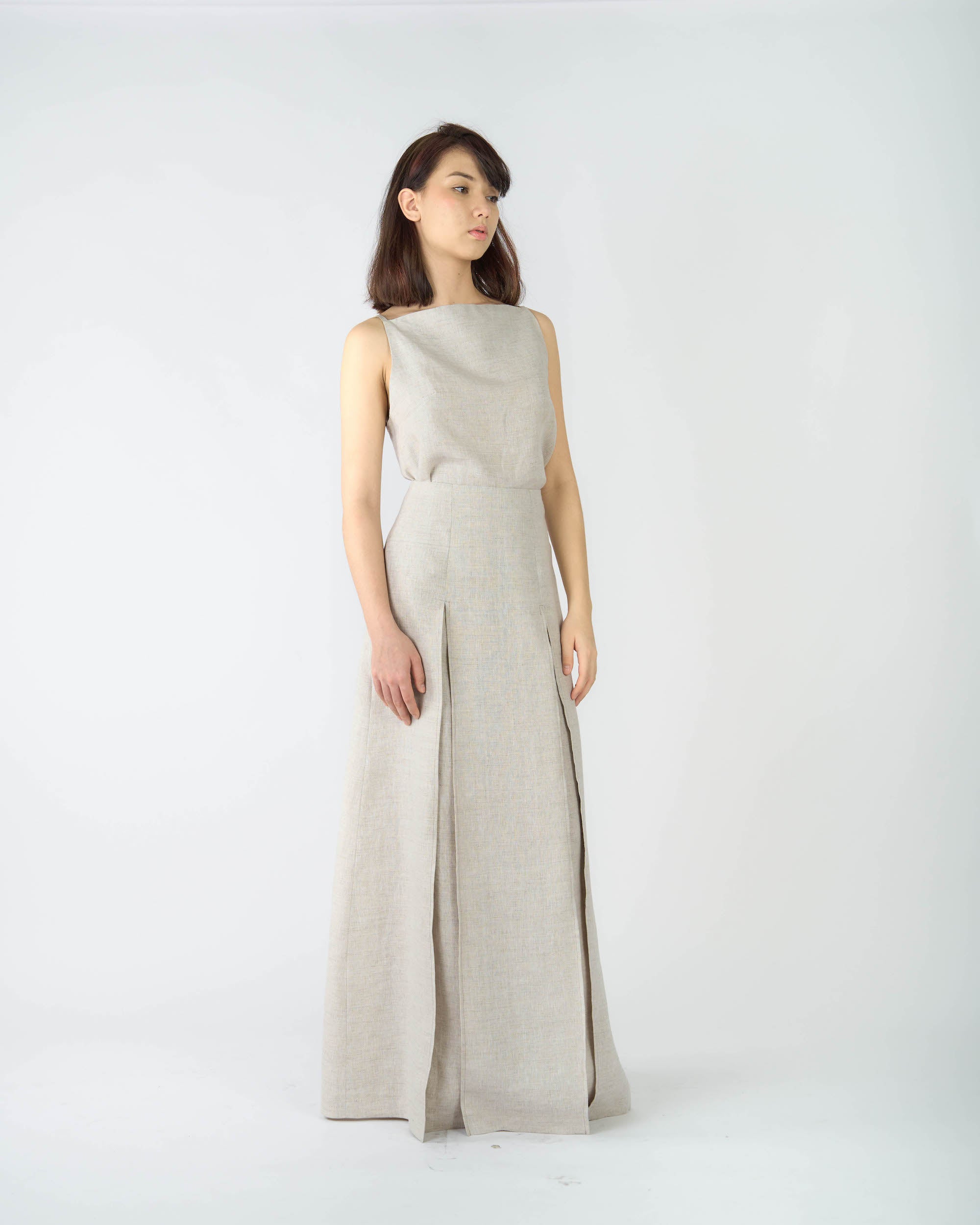 BOX PLEAT MAXI SKIRT