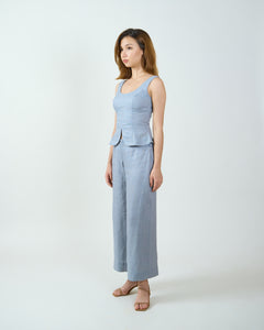 FIT AND FLARE TANK in light slate