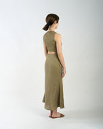 Load image into Gallery viewer, OPEN BACK MERMAID DRESS in royal brown
