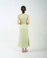 Load image into Gallery viewer, OPEN BACK MERMAID DRESS in avocado
