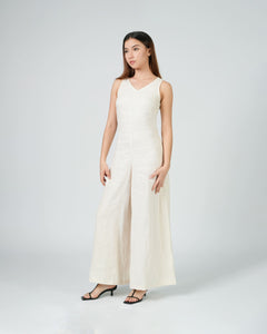RELAXED JUMPSUIT in cream