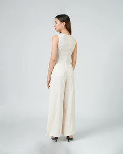 RELAXED JUMPSUIT in cream