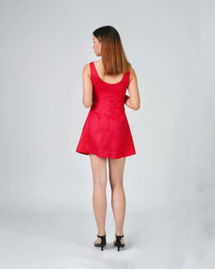 FIT AND FLARE MINI DRESS in red lisatelier.co FIT AND FLARE MINI DRESS in red lisatelier.co