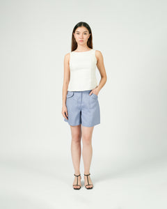 BOAT NECK TOP in cream
