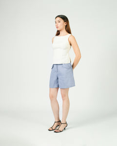 BOAT NECK TOP in cream