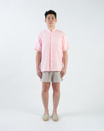 Load image into Gallery viewer, MANDARIN COLLAR BUTTON DOWN SHIRT in pink
