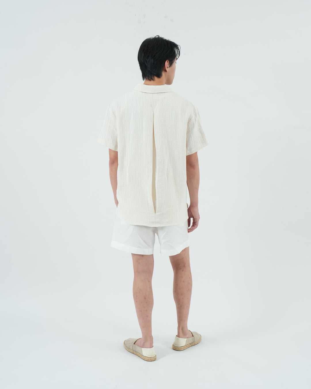 BUTTONLESS POLO in waffled cream