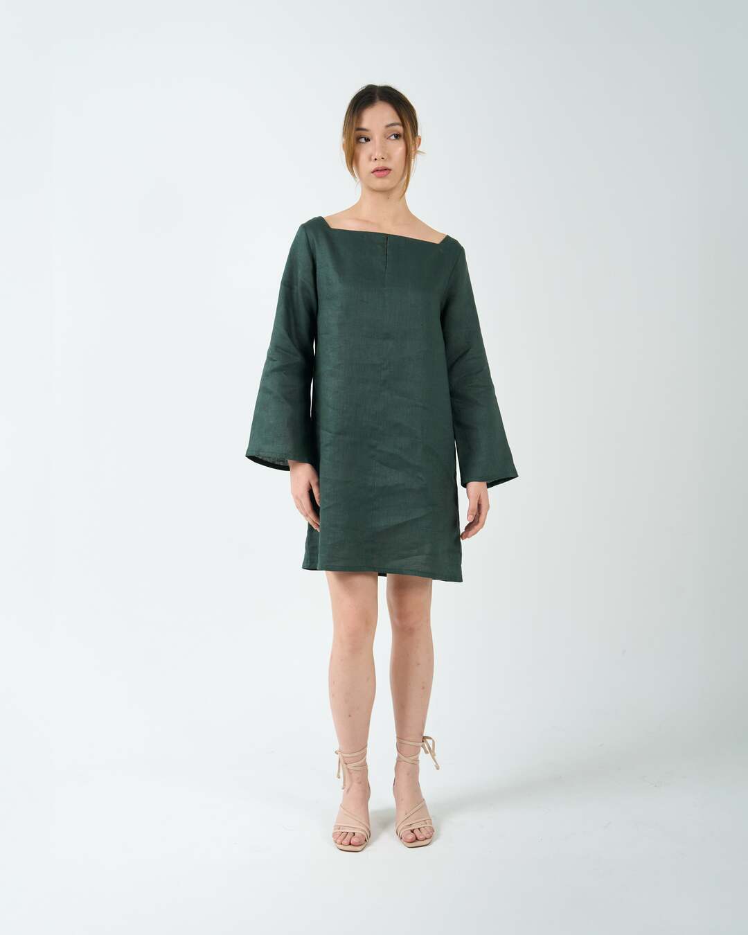 Bell sleeve shift dress hotsell