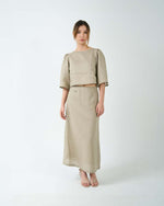 Load image into Gallery viewer, PUFF SLEEVE BOXY TOP in taupe

