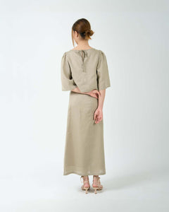 POCKET A-LINE SKIRT in taupe