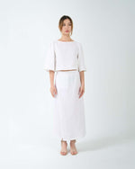 Load image into Gallery viewer, POCKET A-LINE SKIRT in white
