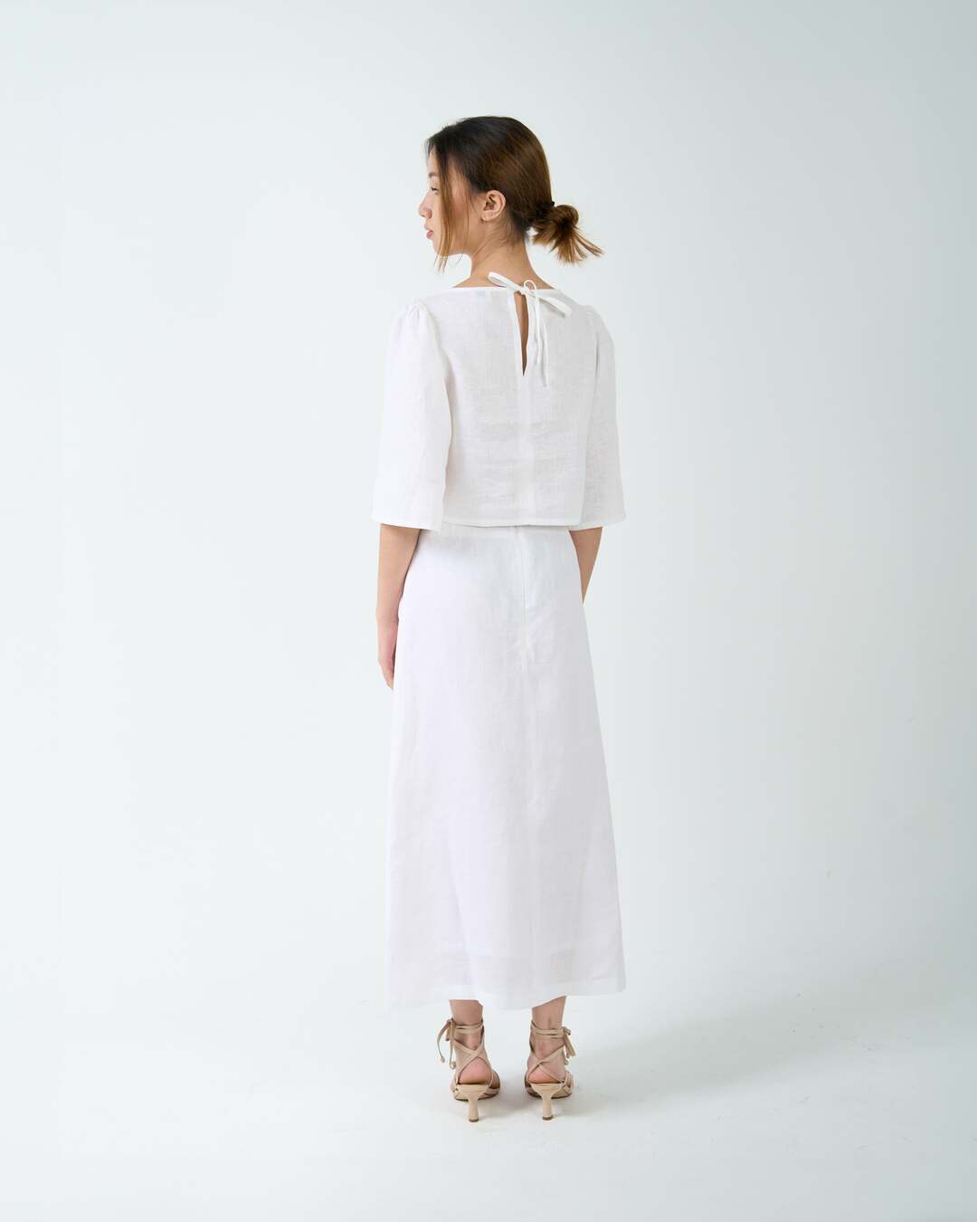 POCKET A-LINE SKIRT in white