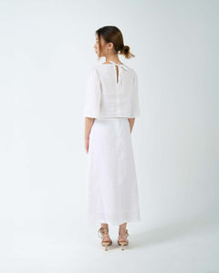 POCKET A-LINE SKIRT in white