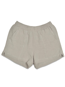 EASY SHORTS in textured taupe
