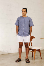 Load image into Gallery viewer, BUTTON DOWN POCKET SHIRT in blue check
