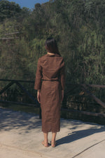 Load image into Gallery viewer, RUCHED SKIRT in chocolate
