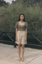 Load image into Gallery viewer, TWO-WAY PUFF SLEEVE TOP in army grey
