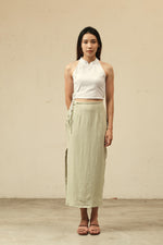 Load image into Gallery viewer, SIDE TIE LONG SKIRT in mint
