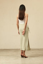 Load image into Gallery viewer, SIDE TIE LONG SKIRT in mint
