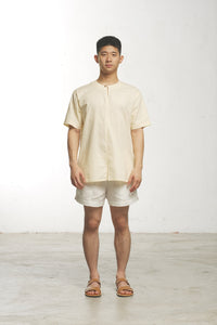 BUTTON TEE in butter