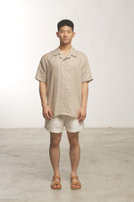 Load image into Gallery viewer, DOUBLE BUTTON SHIRT in beige plaid
