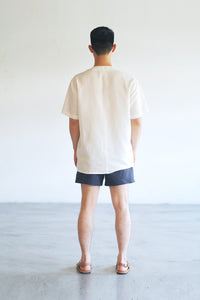 BUTTON TEE in white