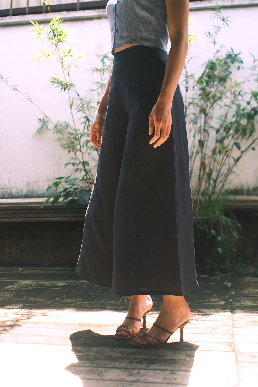 FLARE CULOTTES in navy