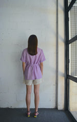 Load image into Gallery viewer, COLLAR WRAP TOP in lavender
