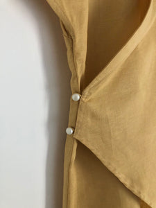 ORIENTAL MINI WRAP DRESS in yellow