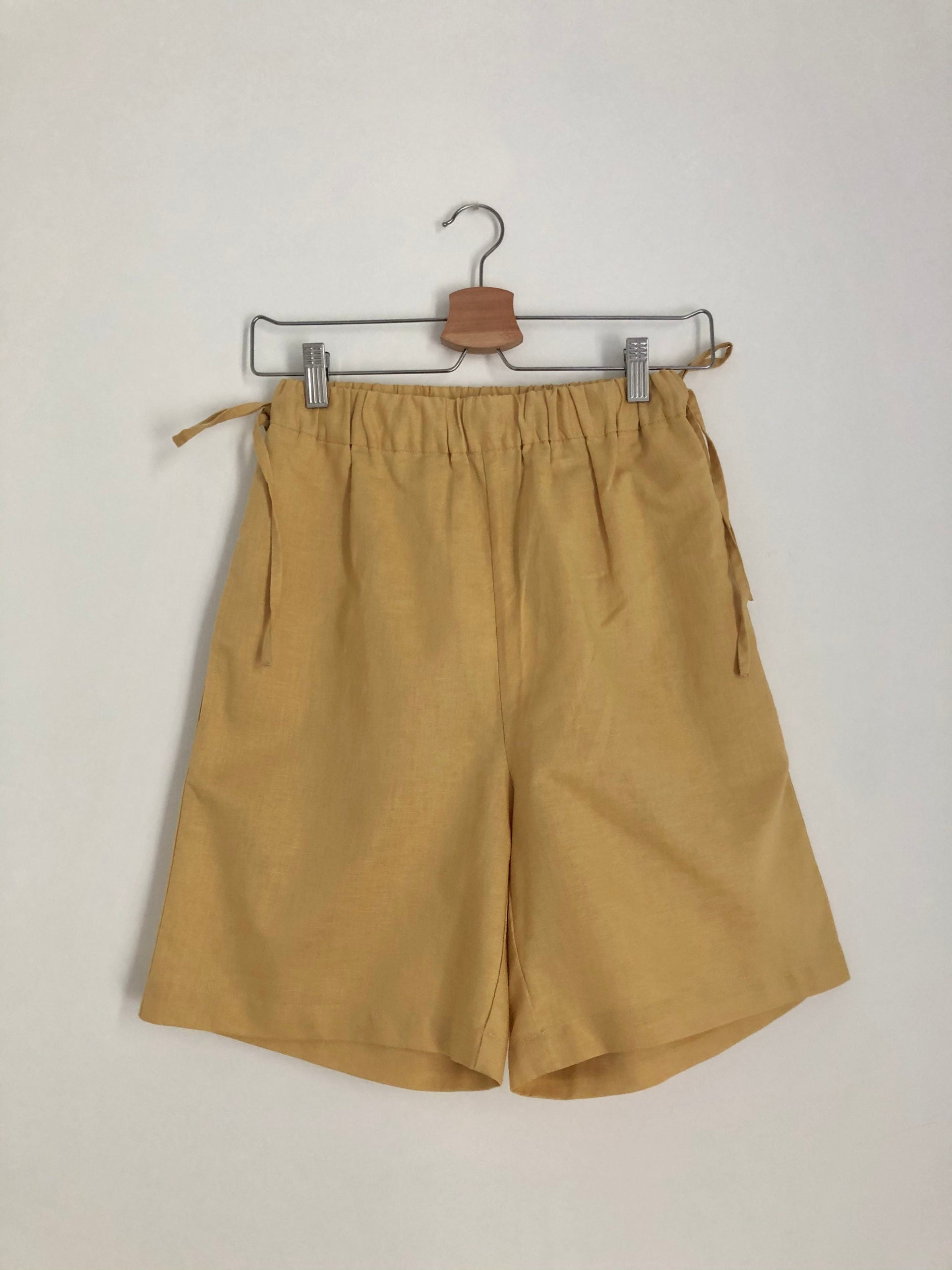 SIDE TIE SHORTS in yellow