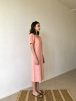 Load image into Gallery viewer, PUFF SLEEVE PENCIL DRESS in pale peach
