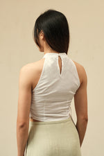 Load image into Gallery viewer, ORIENTAL CROP TOP in white
