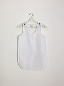 BUTTON TANK TOP in white