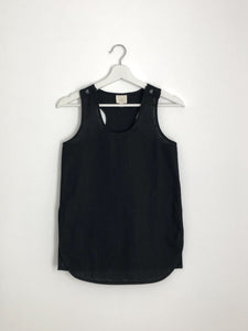 BUTTON TANK TOP in black