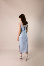 Load image into Gallery viewer, RIBBON BACK DRESS in blue
