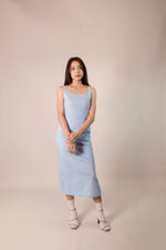 Load image into Gallery viewer, RIBBON BACK DRESS in blue
