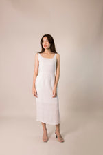 Load image into Gallery viewer, RIBBON BACK DRESS in textured white
