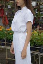 Load image into Gallery viewer, ORIENTAL CAP SLEEVE TOP in textured white
