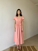 Load image into Gallery viewer, TWO-WAY LONG DRESS in pale peach
