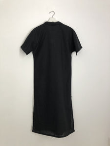 LONG POLO DRESS in black