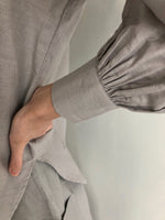 Load image into Gallery viewer, PUFF SLEEVE BUTTON DOWN SHIRT in light grey
