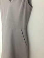 Load image into Gallery viewer, ASYMMETRICAL SHOULDER TEA DRESS in light grey
