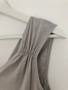 ASYMMETRICAL SHOULDER TEA DRESS in light grey