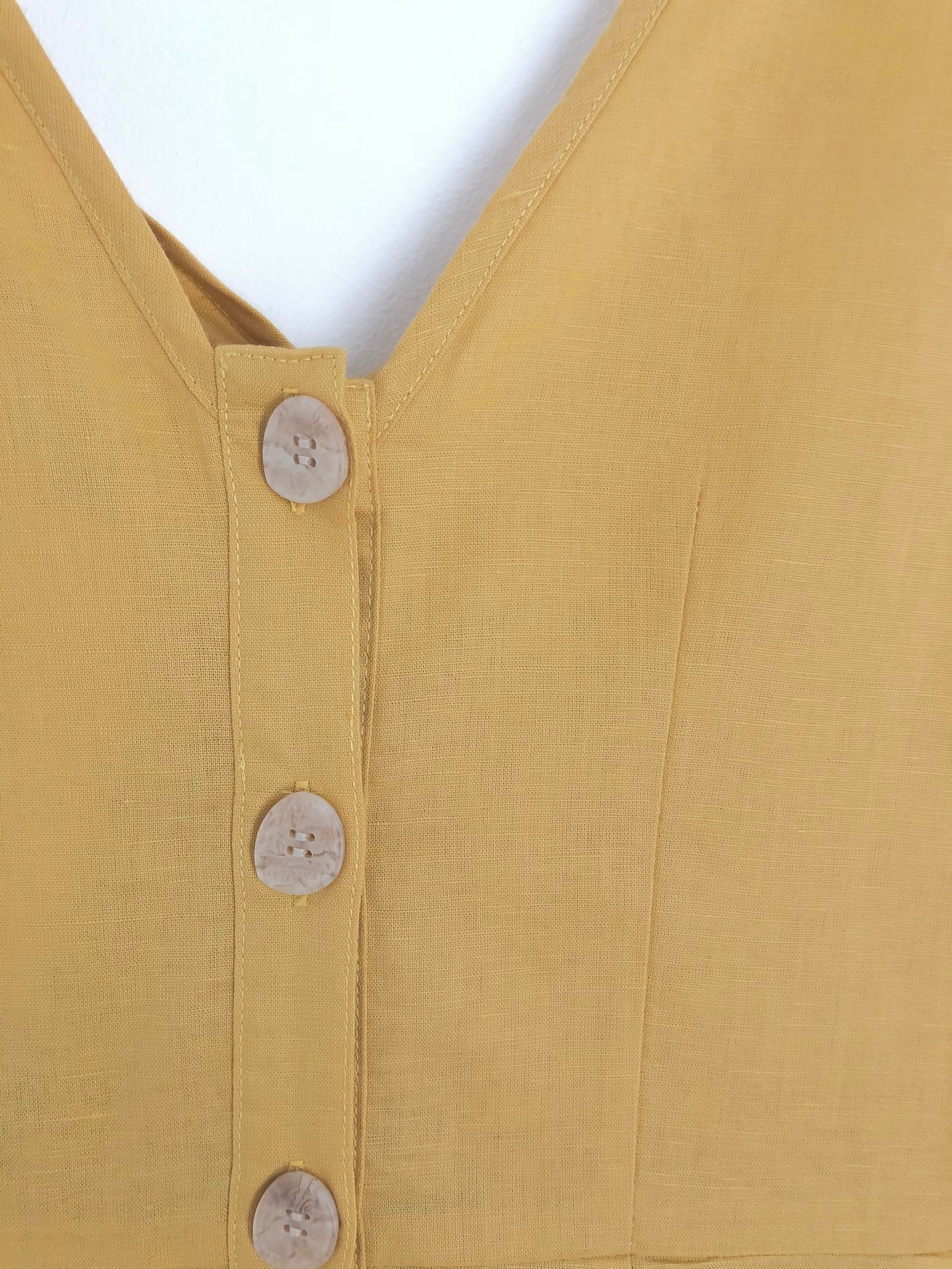 ASYMMETRICAL SHOULDER TEA DRESS in yellow
