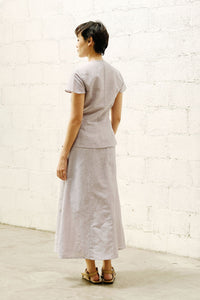 PANEL A-LINE SKIRT in silver