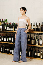 Load image into Gallery viewer, WIDE LEG PANTS in blue check
