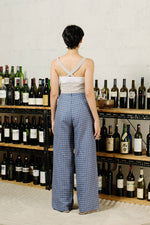Load image into Gallery viewer, WIDE LEG PANTS in blue check
