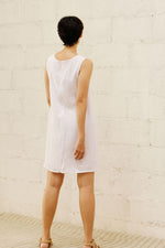 Load image into Gallery viewer, U NECK SHIFT DRESS in textured white
