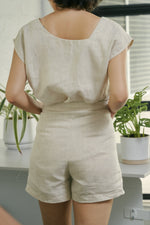 Load image into Gallery viewer, FLARE SHORTS in linen

