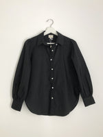 Load image into Gallery viewer, PUFF SLEEVE BUTTON DOWN SHIRT in black
